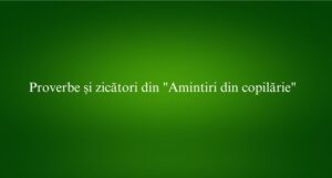 Proverbe și zicători din Amintiri din copilărie