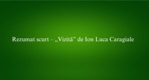Rezumat scurt – „Vizită” de Ion Luca Caragiale