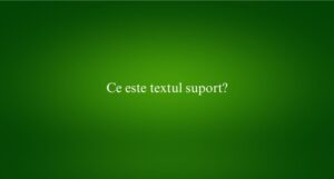 Ce este textul suport