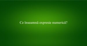 Ce înseamnă expresie numerică