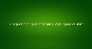 Ce reprezintă tipul de lirism și câte tipuri există