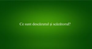 Ce sunt descăzutul și scăzătorul