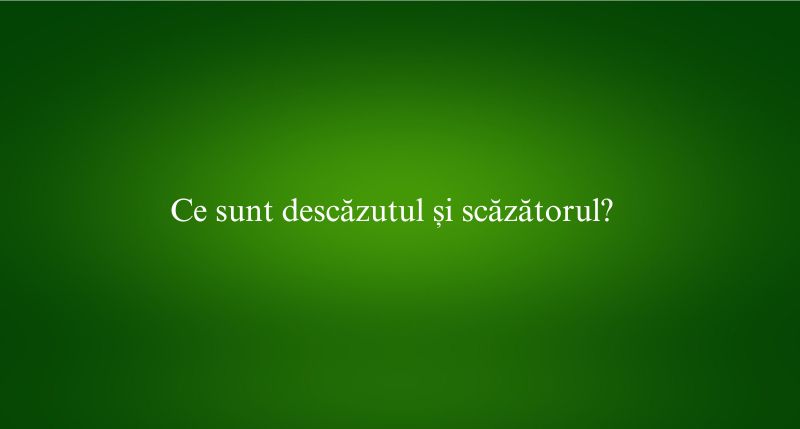 Ce sunt descăzutul și scăzătorul