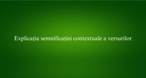 Explicația semnificației contextuale a versurilor