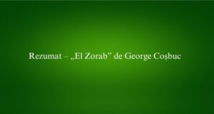 Rezumat – „El Zorab” de George Coșbuc