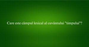 Care este câmpul lexical al cuvântului timpului