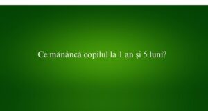Ce mănâncă copilul la 1 an și 5 luni