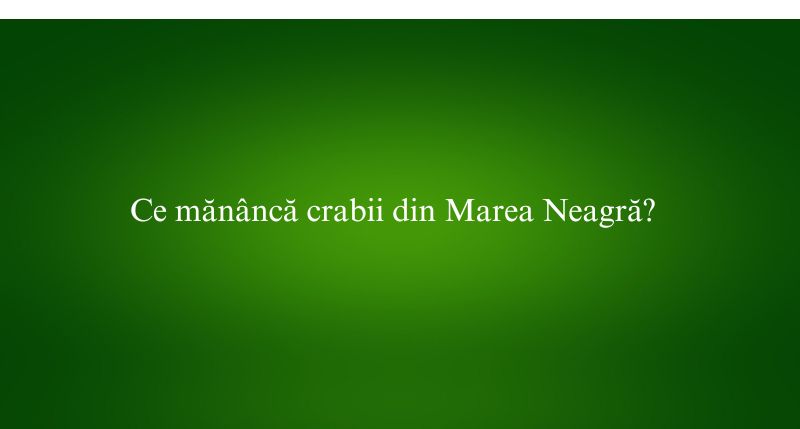 Ce mănâncă crabii din Marea Neagră