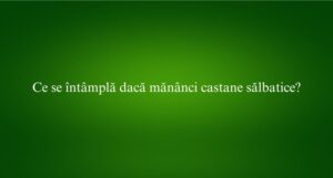 Ce se întâmplă dacă mănânci castane sălbatice