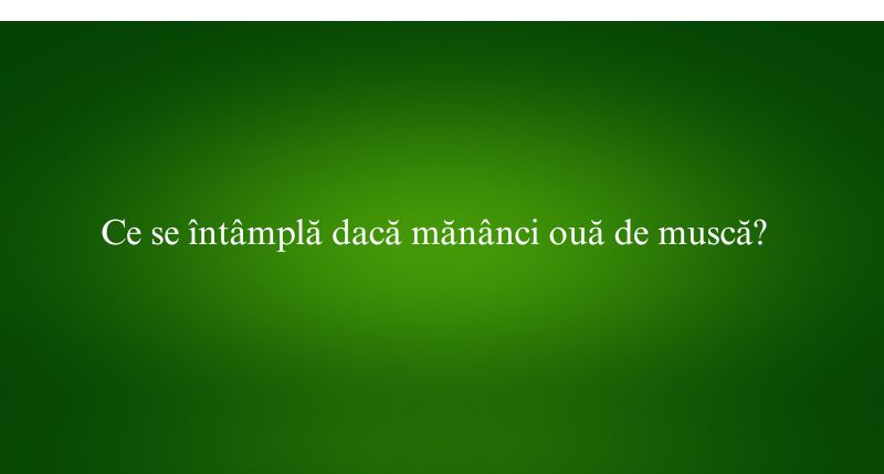 Ce se întâmplă dacă mănânci ouă de muscă
