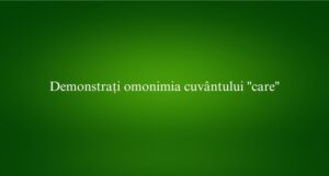 Demonstrați omonimia cuvântului ''care''