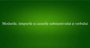 Modurile, timpurile și cazurile substantivului și verbului