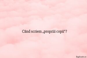 Când scriem „propriii copii”