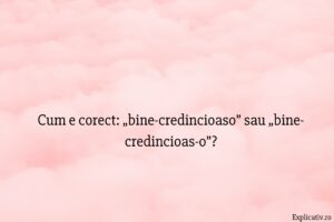 Cum e corect „bine-credincioaso” sau „bine-credincioas-o”
