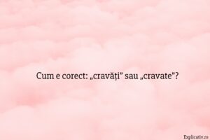 Cum e corect „cravăți” sau „cravate”