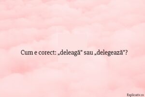 Cum e corect „deleagă” sau „delegează”