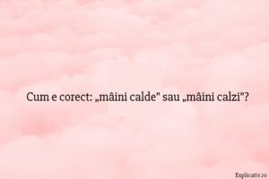 Cum e corect „mâini calde” sau „mâini calzi”