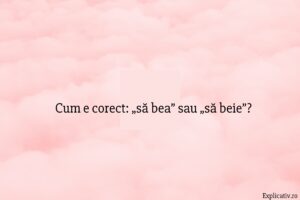 Cum e corect „să bea” sau „să beie”