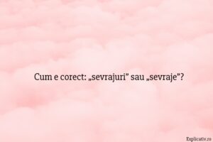 Cum e corect „sevrajuri” sau „sevraje”