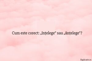 Cum este corect „înțelege” sau „ânțelege”