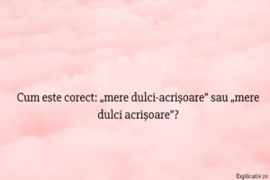 Cum este corect „mere dulci-acrișoare” sau „mere dulci acrișoare”