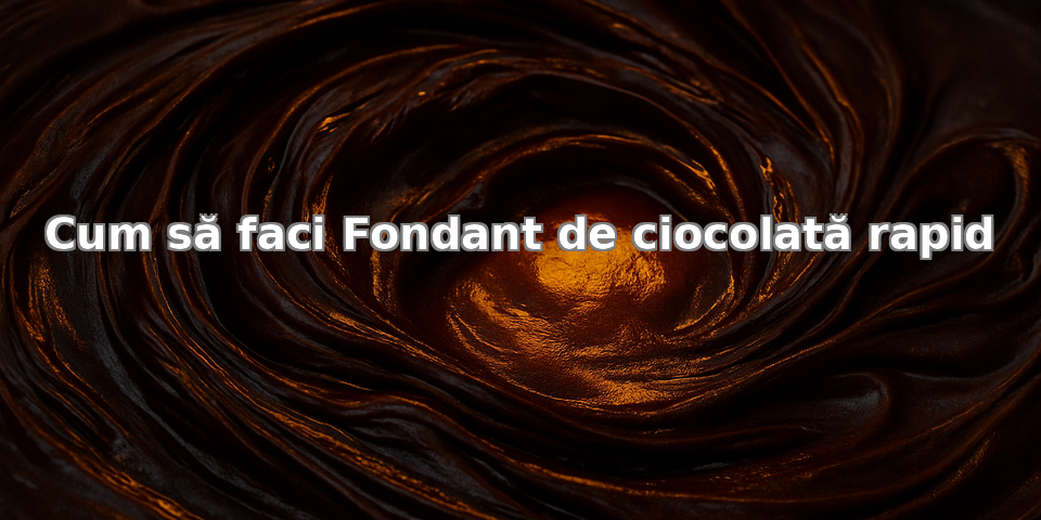 Ilustratie abstracta cu ciocolata si titlul Cum sa faci Fondant de ciocolata rapid