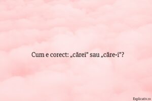 Cum e corect „cărei” sau „căre‑i”