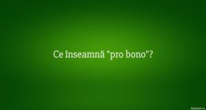 Ce înseamnă pro bono