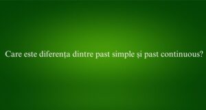 Care este diferența dintre past simple și past continuous