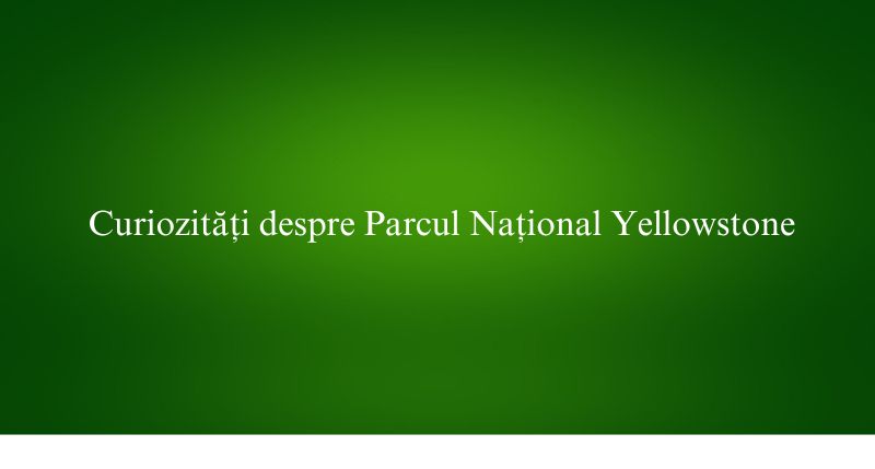 Curiozități despre Parcul Național Yellowstone