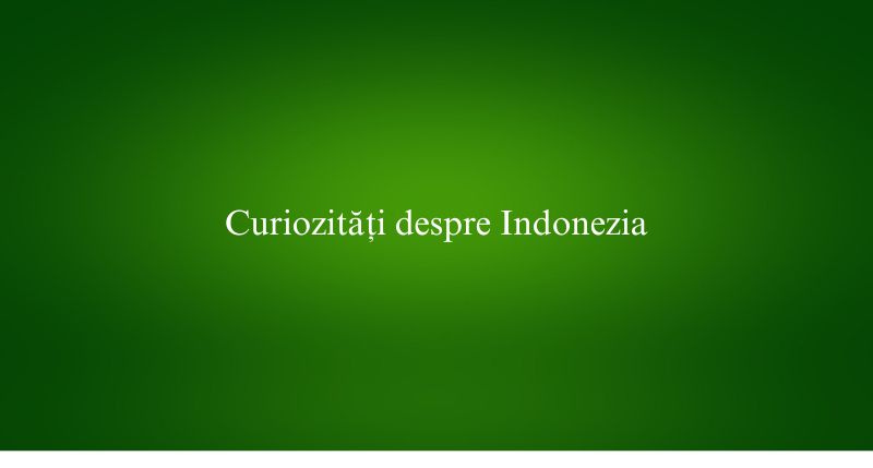 Curiozități despre Indonezia