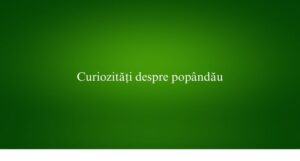 Curiozități despre pop&acirc;ndău