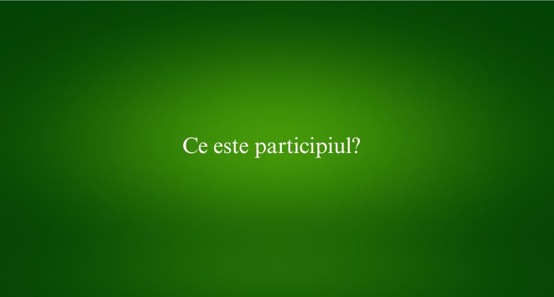 Ce este participiul