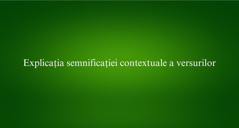 Explicația semnificației contextuale a versurilor