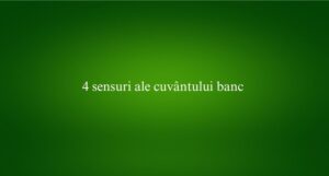 4 sensuri ale cuv&acirc;ntului banc​
