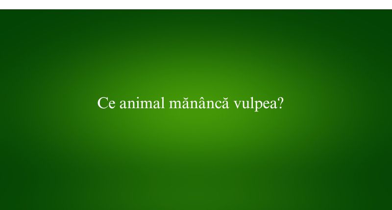 Ce animal mănâncă vulpea