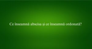 Ce &icirc;nseamnă abscisa și ce &icirc;nseamnă ordonată