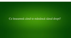Ce &icirc;nseamnă c&acirc;nd te măn&acirc;ncă s&acirc;nul drept