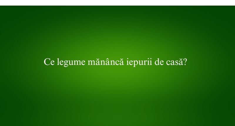 Ce legume mănâncă iepurii de casă