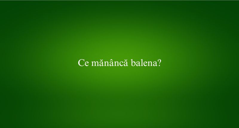 Ce mănâncă balena