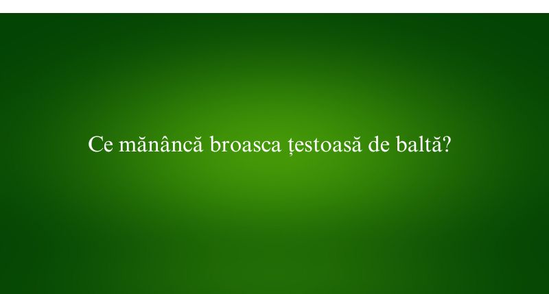Ce mănâncă broasca țestoasă de baltă