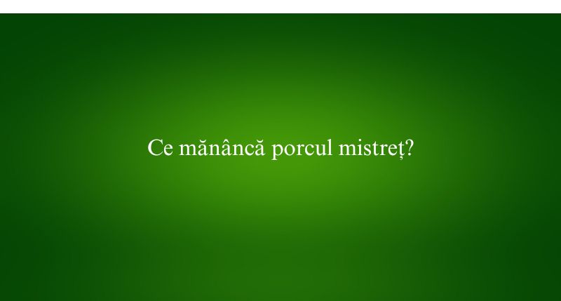 Ce mănâncă porcul mistreț