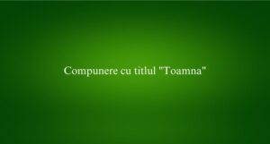 Compunere cu titlul Toamna