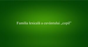 Familia lexicală a cuv&acirc;ntului &bdquo;copil&rdquo;