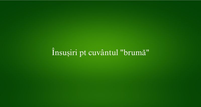 Însușiri pt cuvântul brumă