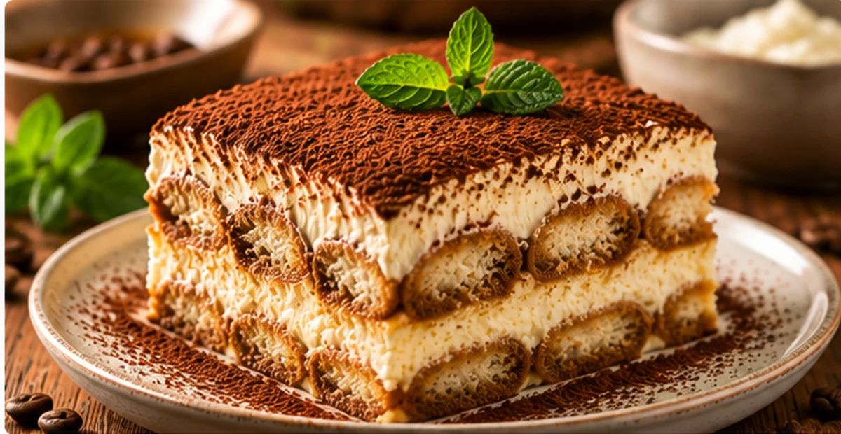 Tiramisu cremos cu mascarpone și cacao